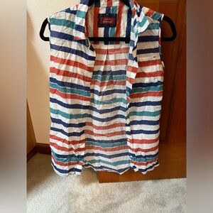 JACHS Girlfriend stripped short sleeve button up, small